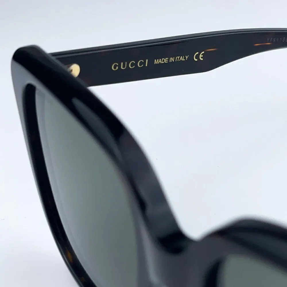SALE! NEW Gucci GG1169S 003 Havana Green Square Oversized Women Sunglasses